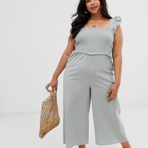 ASOS Curve shirred frill jumpsuit - NTW - size 18